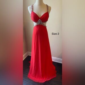 030 Jasz Couture Elegant Red Evening Gown